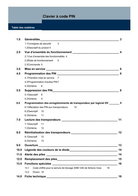 Clavier Ã  code PIN - SimonsVoss technologies