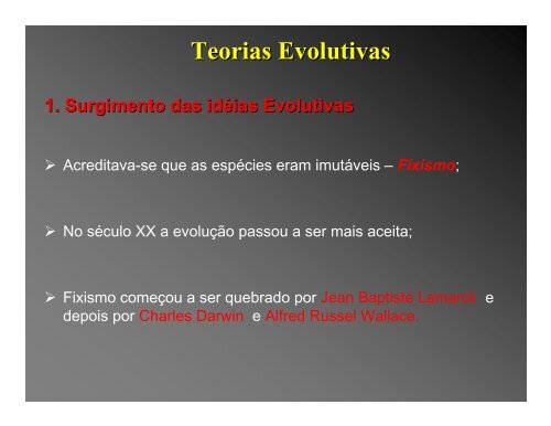 Teorias Evolutivas