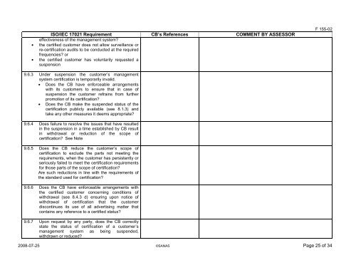 Checklist ISO/IEC 17021: 2006. Conformity assessment ... - Sanas