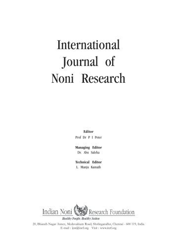 International Journal of Noni Research - Noni Family