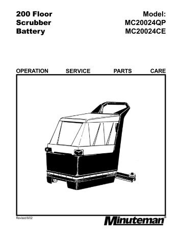 Minuteman 200 Scrubber Oper Parts Manual.pdf - Tedjgross.com ...