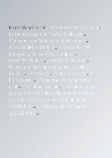Konzernlagebericht - GeschÃ¤ftsbericht 2011 - Comdirect bank AG