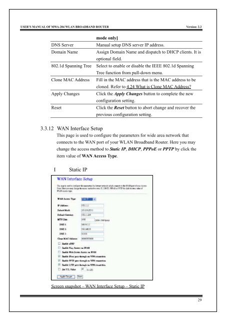 MWA-204 User's Manual v2.0 - MyTek Communication