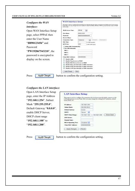 MWA-204 User's Manual v2.0 - MyTek Communication