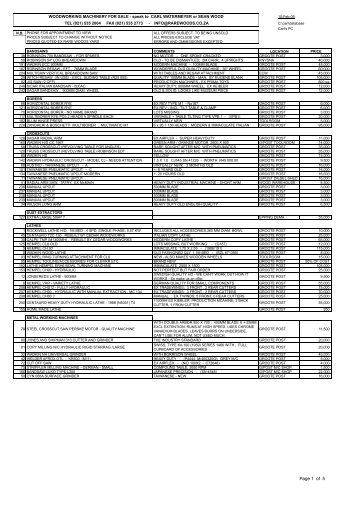 Machine price list 6 Feb 09.pdf - Rare Woods (SA)
