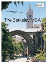 Evening & Weekend MBA Program 2005 - Berkeley MBA
