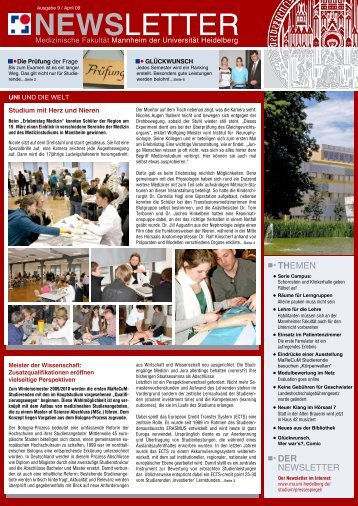 newsletter - Medizinische Fakultät Mannheim - Universität Heidelberg