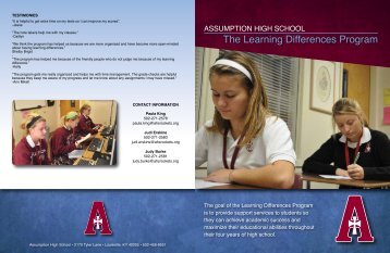 Learning Differences Brochure - Assumption High School