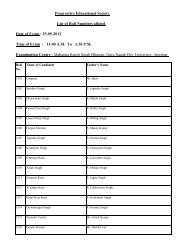 Progressive Educational Society List of Roll Numbers alloted Date of ...