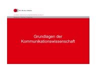 Grundlagen der Kommunikationswissenschaft