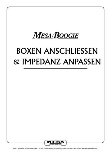 BOXEN ANSCHLIESSEN & IMPEDANZ ANPASSEN