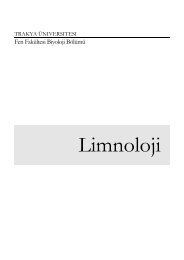 Fen FakÃ¼ltesi Biyoloji BÃ¶lÃ¼mÃ¼ - Trakya Ãniversitesi