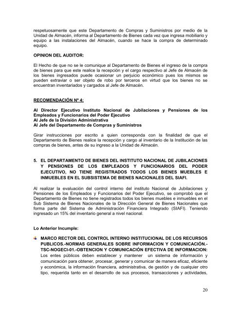 INFORME 004/2011-dfbn - Tribunal Superior de Cuentas