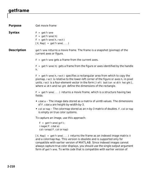 MATLAB Function Reference (Volume 2: Graphics)