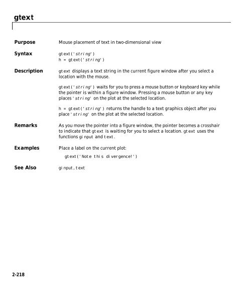 MATLAB Function Reference (Volume 2: Graphics)