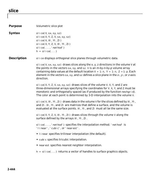 MATLAB Function Reference (Volume 2: Graphics)