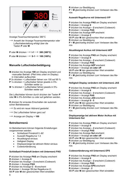 Elektronische Ofensteuerung OEC Olsberg Efficiency Controller