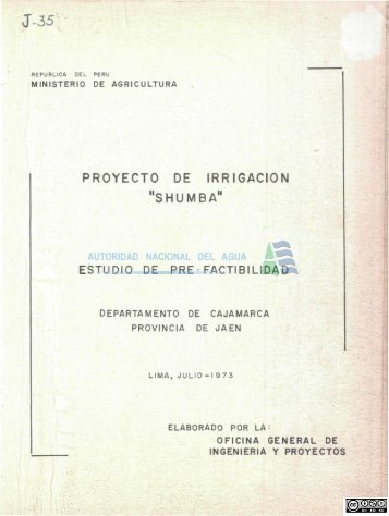 proyecto de irrigaciÃ³n "shumba" - Autoridad Nacional del Agua