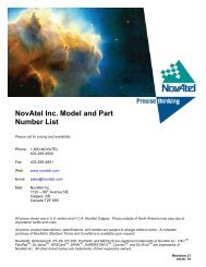 NovAtel Inc. Model and Part Number List - Canal Geomatics