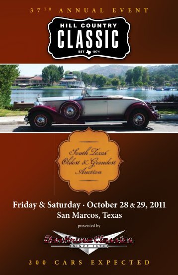 Friday & Saturday · October 28 &29, 2011 - Dan Kruse Classics