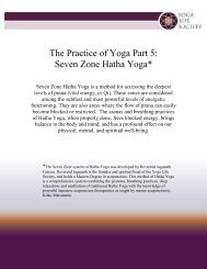 Seven Zone Hatha Yoga is a method for ... - Yoga Life Society