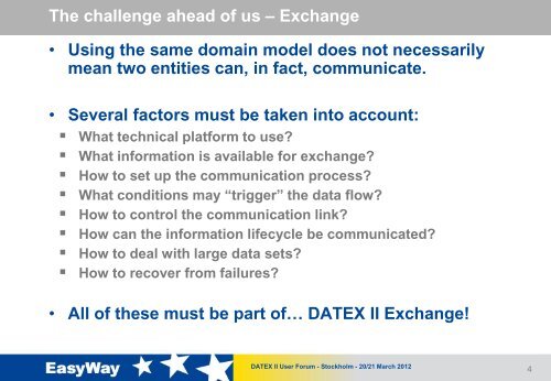 Datex II Exchange Specification
