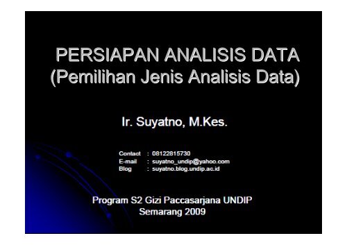 Persiapan Analisis Data