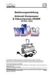 Instructions for Use Airbrush Compressor AS18-2 - WilTec