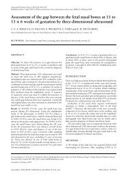 Assessment of the gap between the fetal nasal bones at 11 to 13+ 6 ...