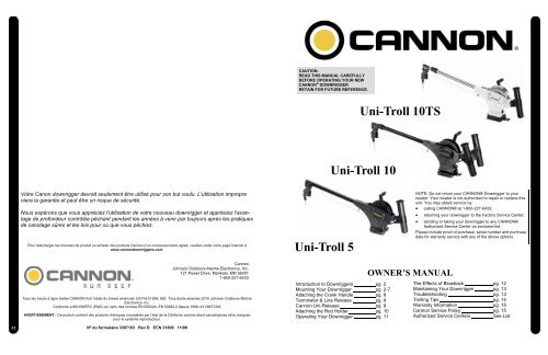 Uni-Troll 10 - Cannon Downriggers