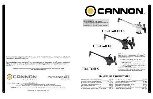 Uni-Troll 10 - Cannon Downriggers