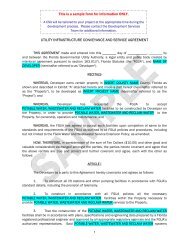 Conveyance and Service Agreement SAMPLE form - FGUA