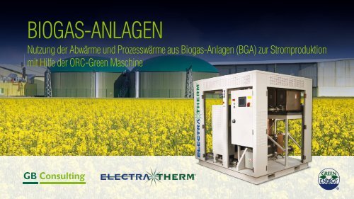 nutzung der abwärme und Prozesswärme aus Biogas-anlagen (Bga ...