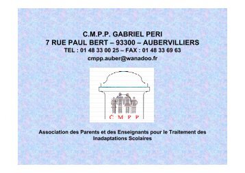 cmpp gabriel peri 7 rue paul bert â 93300 â aubervilliers - Ville d ...