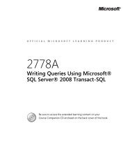 Writing Queries Using MicrosoftÂ® SQL ServerÂ® 2008 Transact-SQL