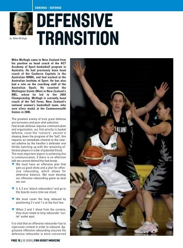 Mike McHugh's Defensive Transition - Basketball New Zealand