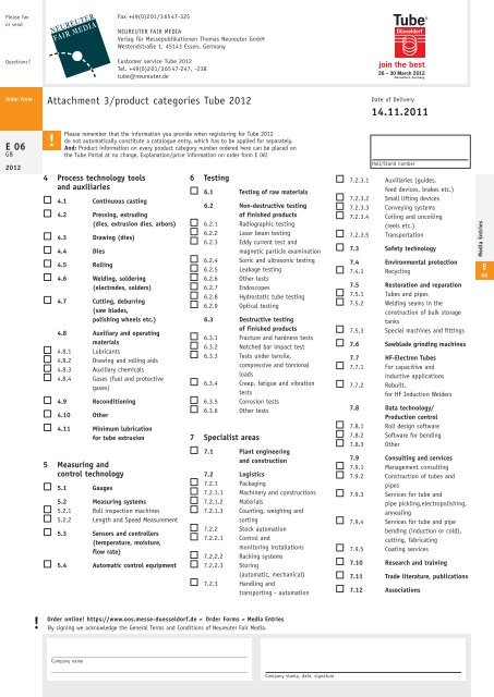 Product categories - Neureuter Fair Media