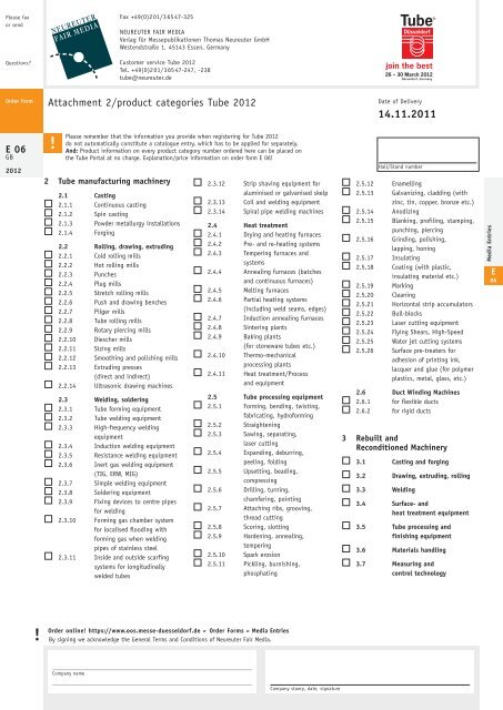 Product categories - Neureuter Fair Media