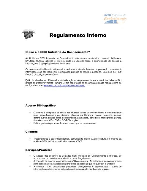 Regulamento Interno