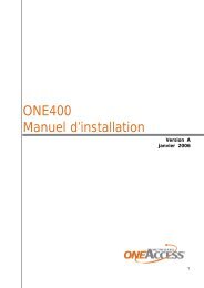 ONE400 Manuel d'installation - OneAccess extranet