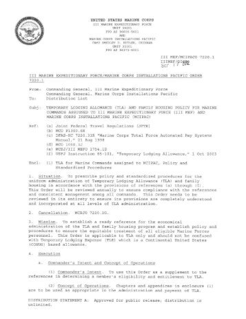 Temporary Lodging Allowance (TLA) - MCCS Okinawa