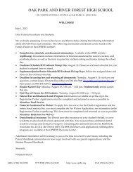 Letter - Oak Park and River Forest High School