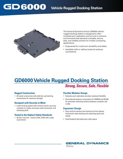 GD6000 Vehicle Rugged Docking Station - General Dynamics Itronix