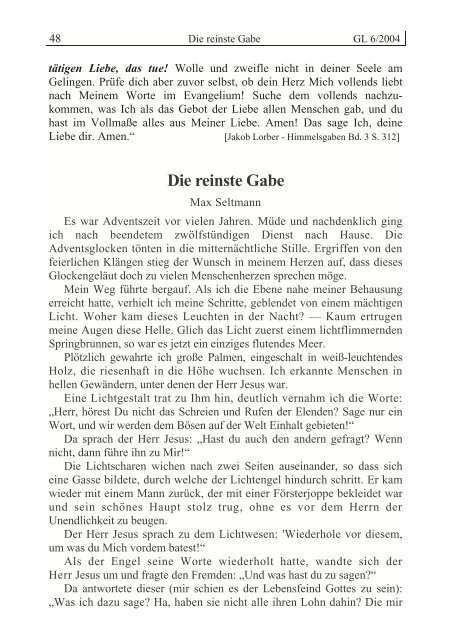 GL 6/2004 - der Lorber-Gesellschaft eV