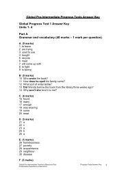 Global Progress Test 1 Answer Key