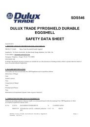 SDS546 Dulux Trade Pyroshield Durable Eggshell