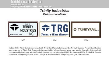 Trinity Industries - Freight Cars Illustrated