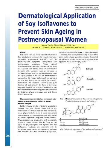Dermatological application of soy Isoflavones to prevent skin aging ...