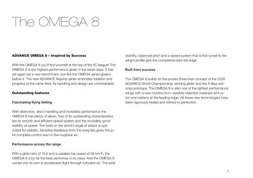 Advance OMEGA 8 User Manual