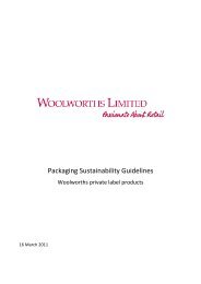Packaging Sustainability Guidelines - Woolworths wowlink